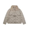Mxxcler Cygne Detachable Faux Fur Collar Belted Quilted Down Jacket (Khaki/Navy/Black)