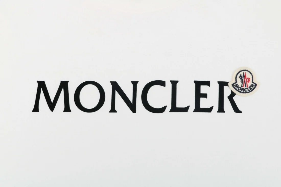 Moncler Felt Logo Patch Lettering Shirt White Front Brand Print