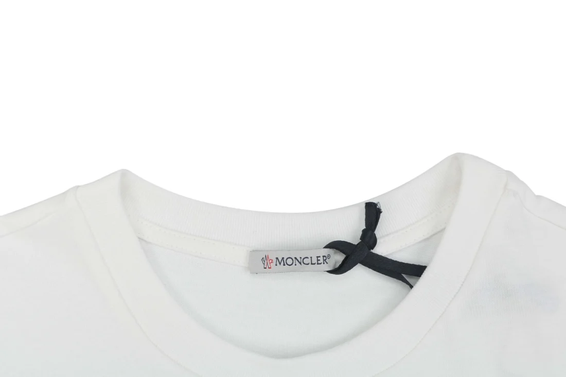 Moncler Felt Logo Patch Lettering Shirt White Collar