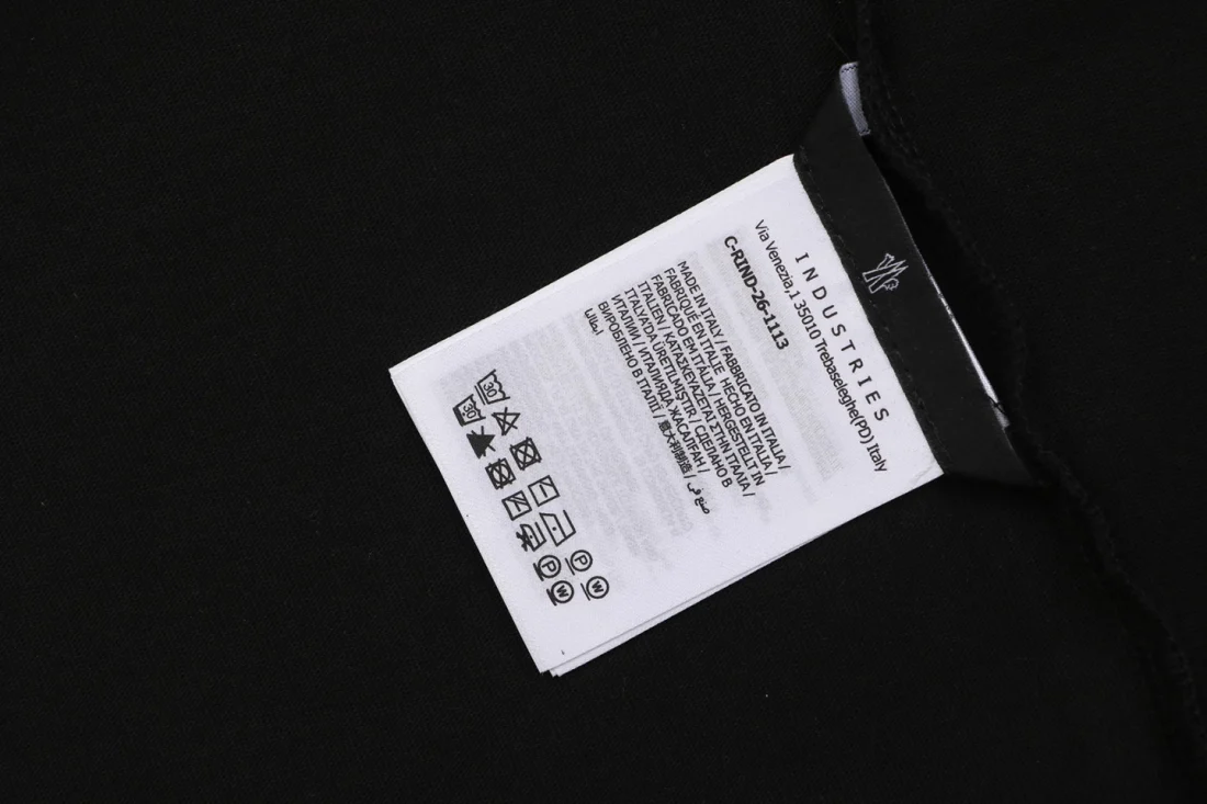 Moncler Felt Logo Patch Lettering Shirt Black Wash label