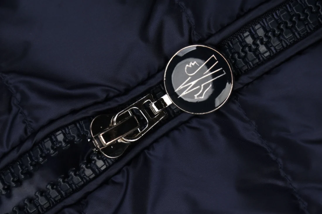 Moncler Ghany Quilted Down Vest Navy Zipper puller