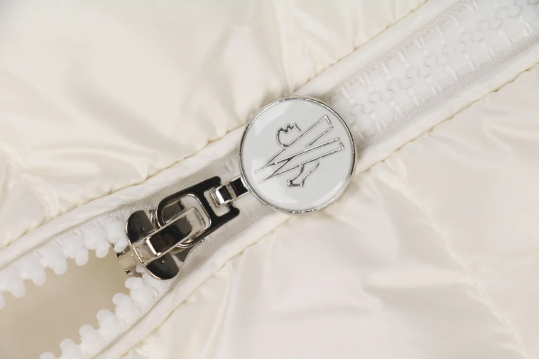 Moncler Ghany Quilted Down Vest White Zipper puller