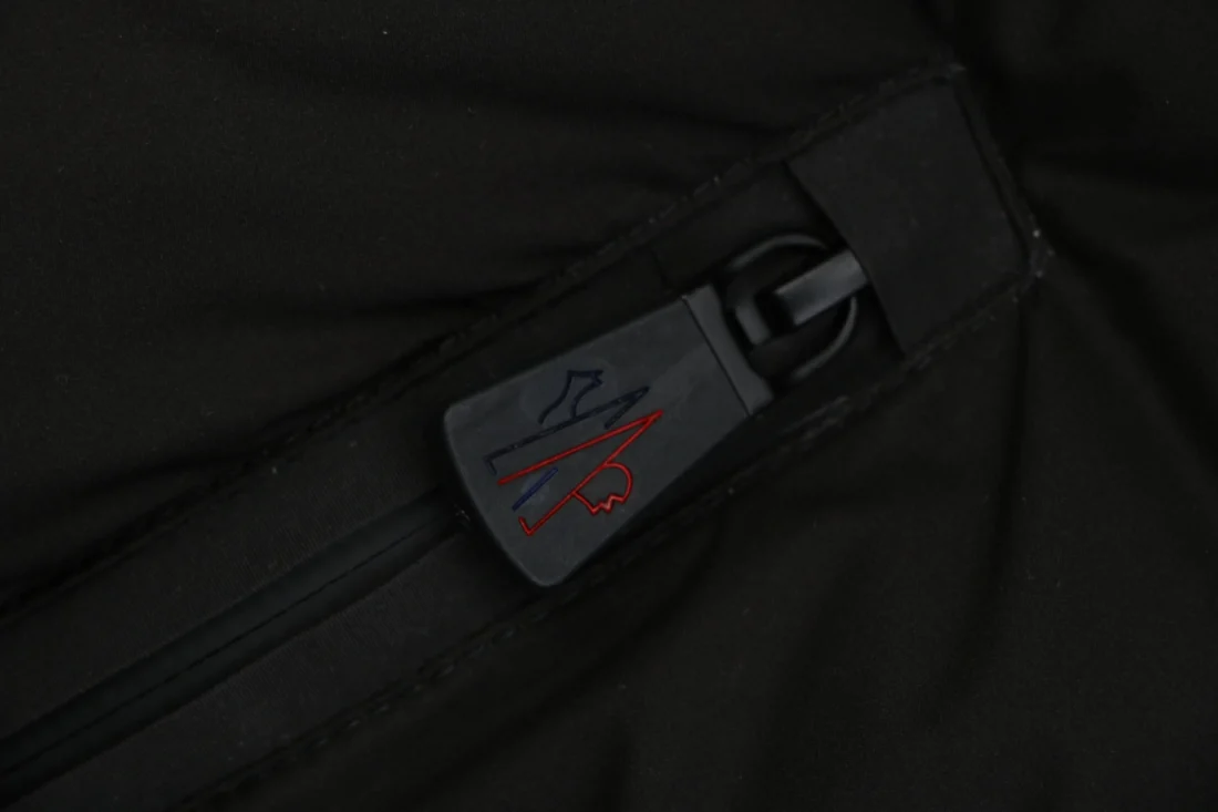 Moncler Grenoble Hooded Down Puffer Jacket Black Zipper puller