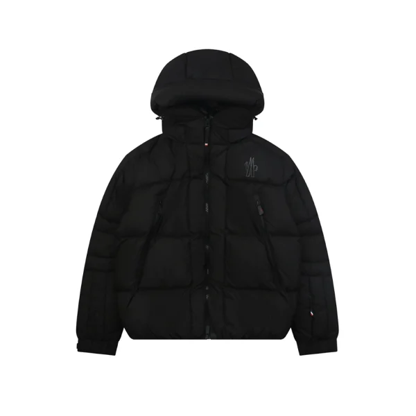 Moncler Grenoble Hooded Down Puffer Jacket Black Front view