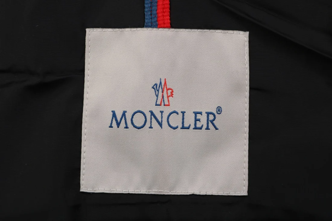 Moncler Hidden Hood Glossy Quilted Down Vest Brand label