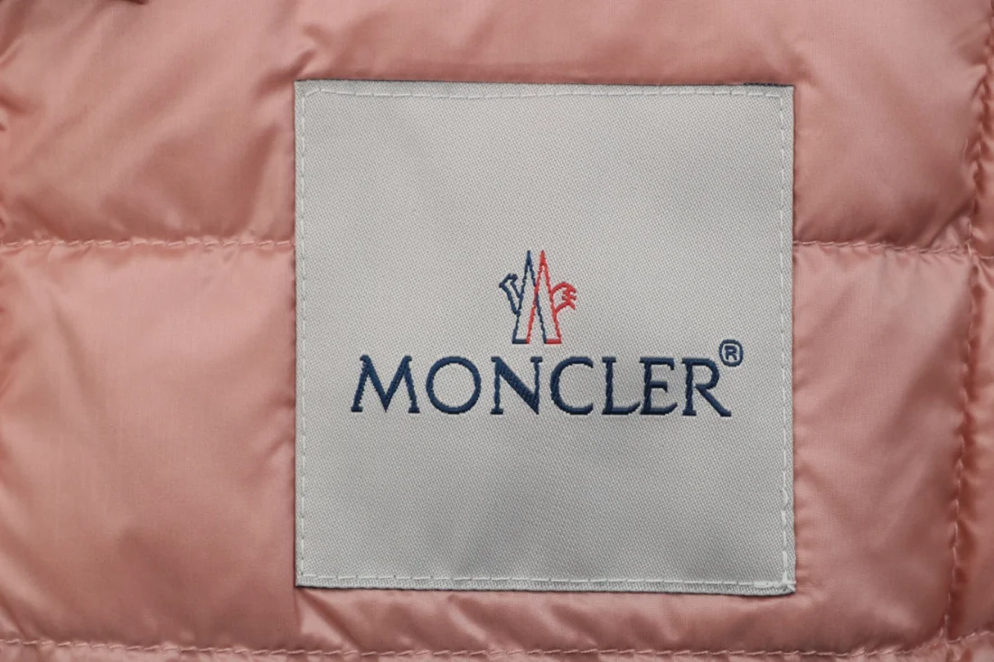 Moncler Lans Women’s Lightweight Down Puffer Jacket Pink Brand label