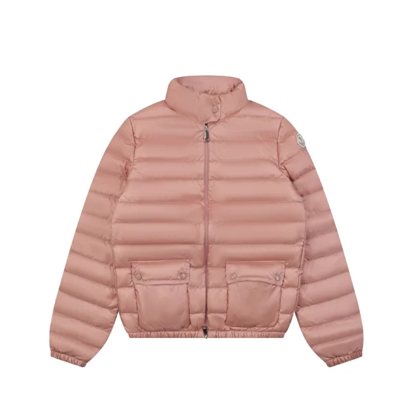 Moncler Lans Women’s Lightweight Down Puffer Jacket Pink Front view