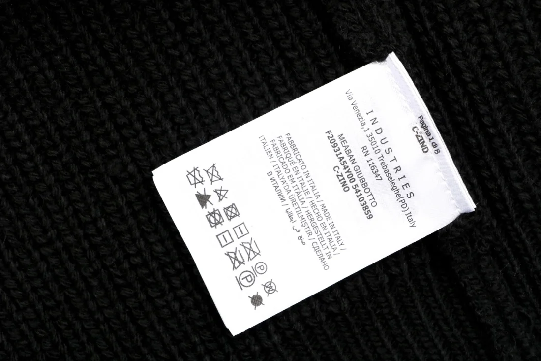 Moncler Logo Patch Ribbed Knit High Neck Half-Zip Sweater Black Wash label