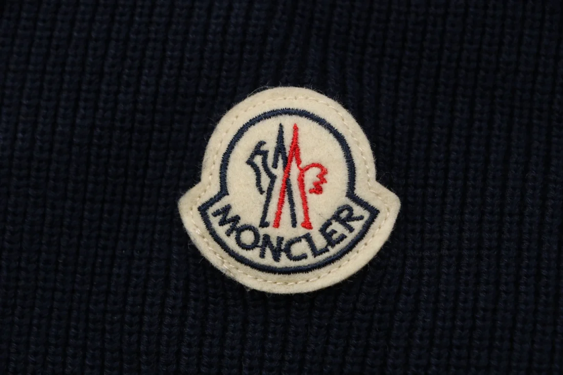 Moncler Quilted Down Knit Sleeve Hooded Jacket Navy Brand