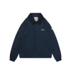 Mxxcler Signature Embroidered Logo Navy Blue Cotton Blend Coach Jacket