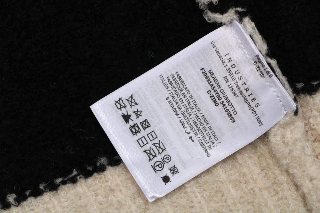 Moncler Striped Wool Cashmere Blend Crewneck Sweater Wash label