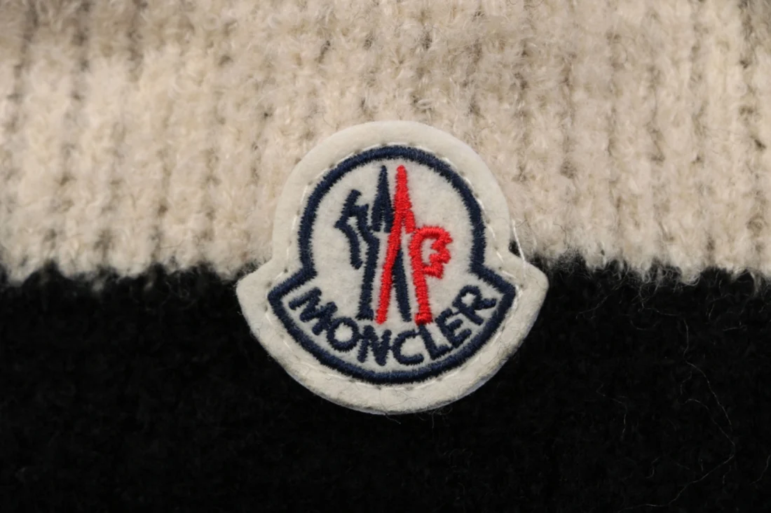 Moncler Striped Wool Cashmere Blend Crewneck Sweater Brand label