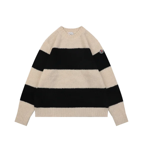 Moncler Striped Wool Cashmere Blend Crewneck Sweater Front view
