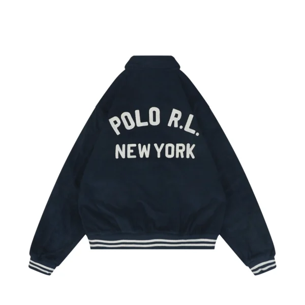 Ralph Lauren Polo P Letter Corduroy Varsity Jacket Back view
