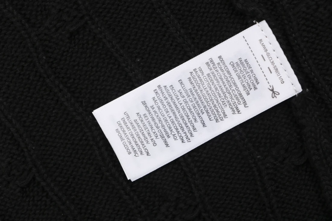 Ralph Lauren Pony Cable-Knit Full-Zip Sweater Black Wash label