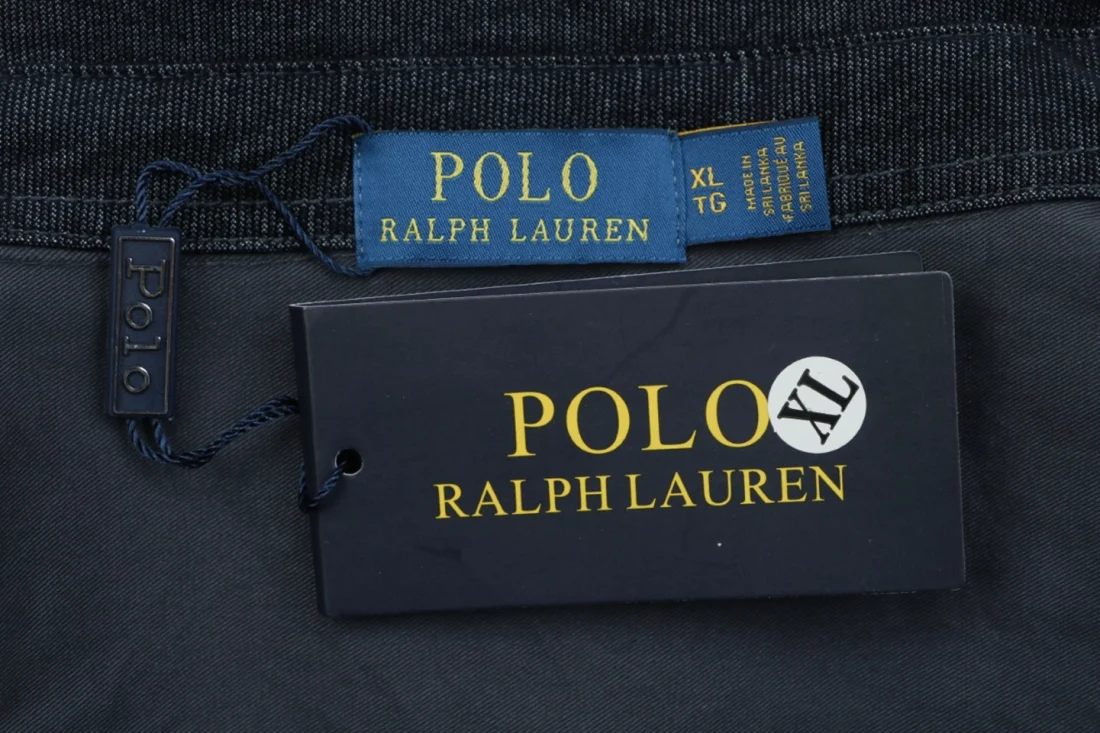 Ralph Lauren Pony Logo Double-Pocket Contrast Collar Shirt Jacket Black Brand label
