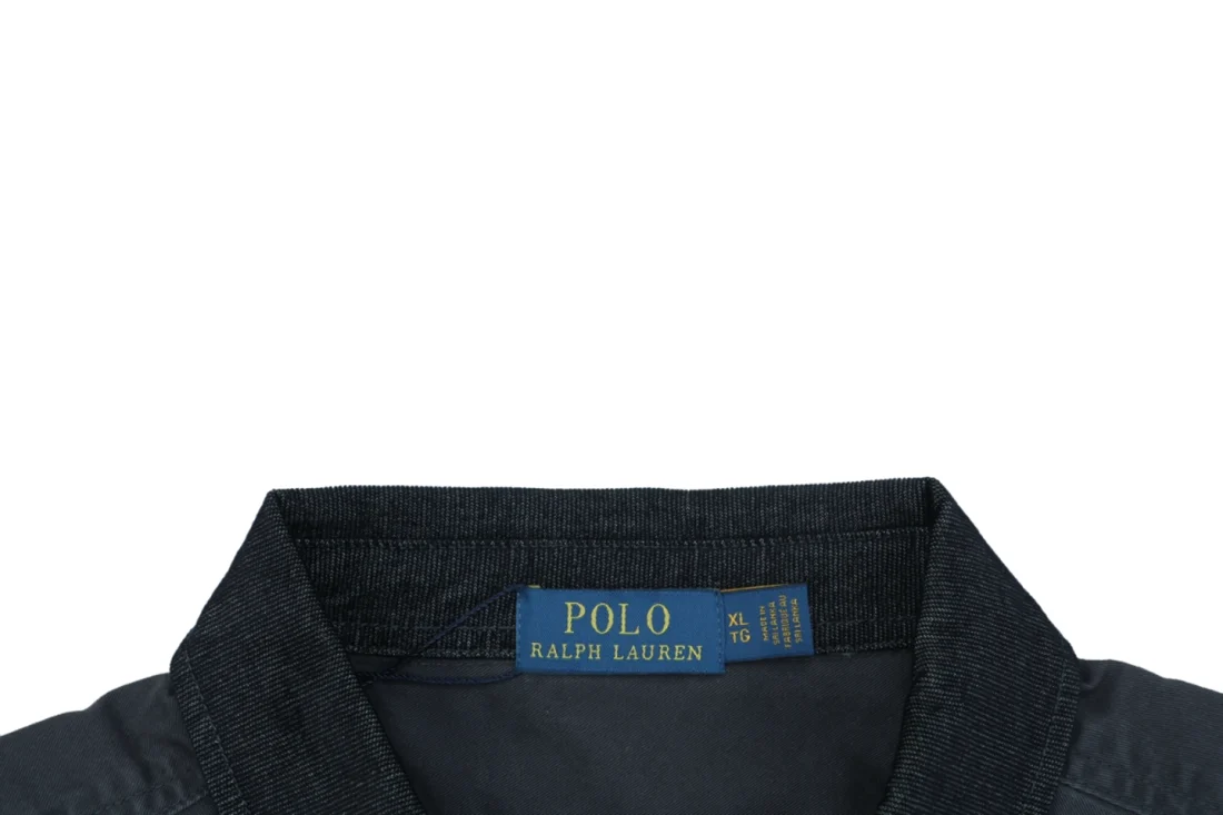 Ralph Lauren Pony Logo Double-Pocket Contrast Collar Shirt Jacket Black Collar