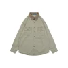 Ralph Lauren Pony Logo Double-Pocket Contrast Collar Shirt Jacket (Khaki/Black)