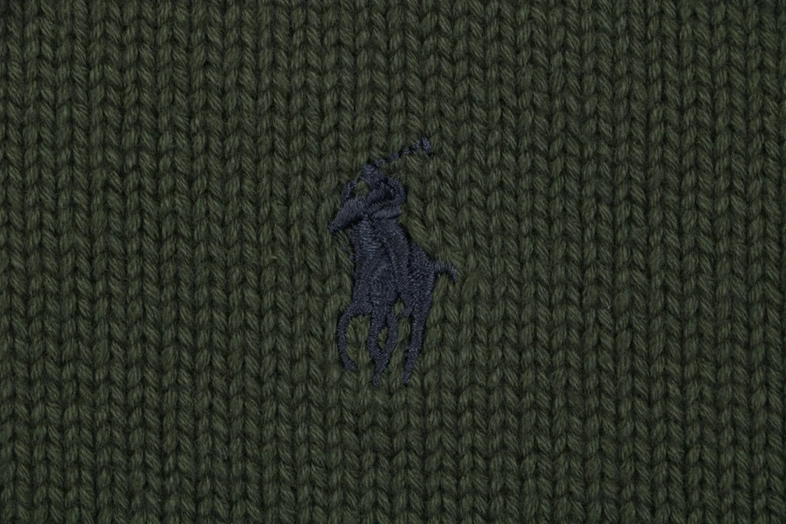 Ralph Lauren Pony Logo Four-Button Polo Sweater Green Brand