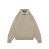 Ralph Lauren Pony Logo Four-Button Polo Sweater (Khaki/Navy/Green)