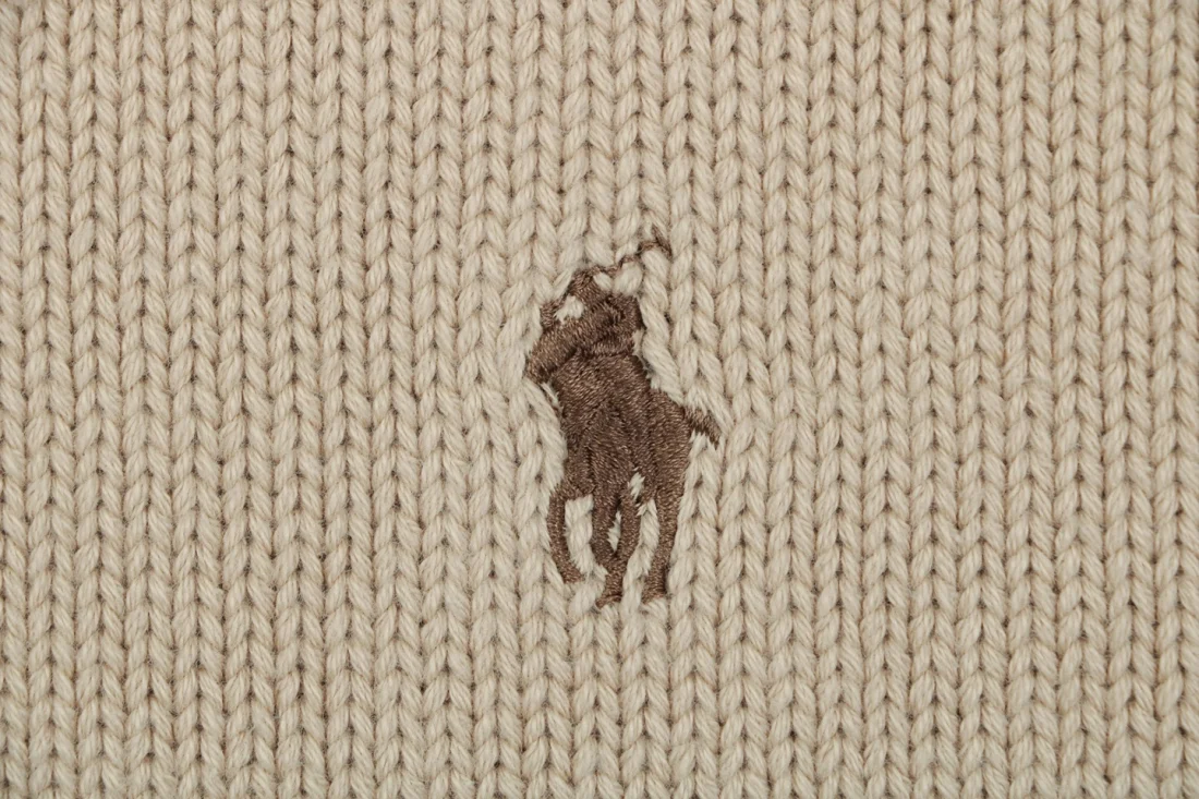 Ralph Lauren Pony Logo Four-Button Polo Sweater Khaki Brand