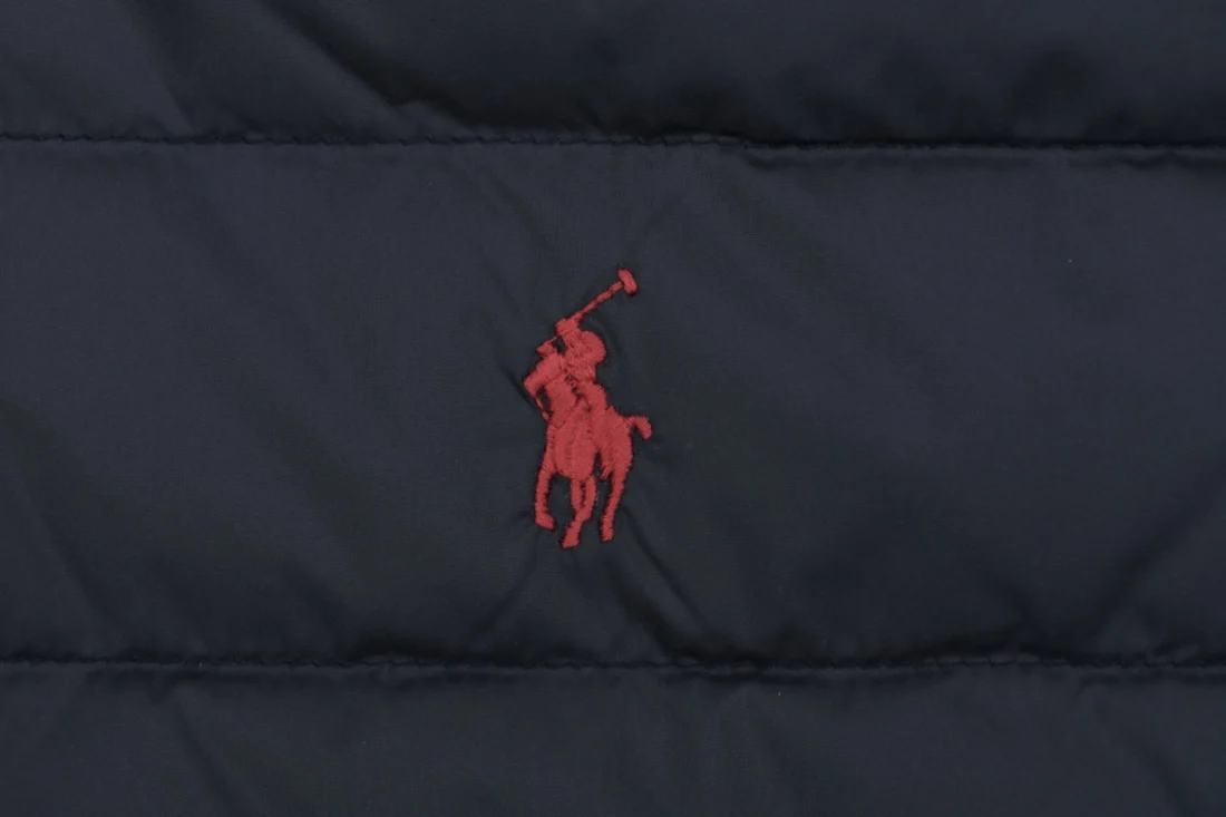 Ralph Lauren Pony Logo Quilted Down Puffer Vest Navy Brand