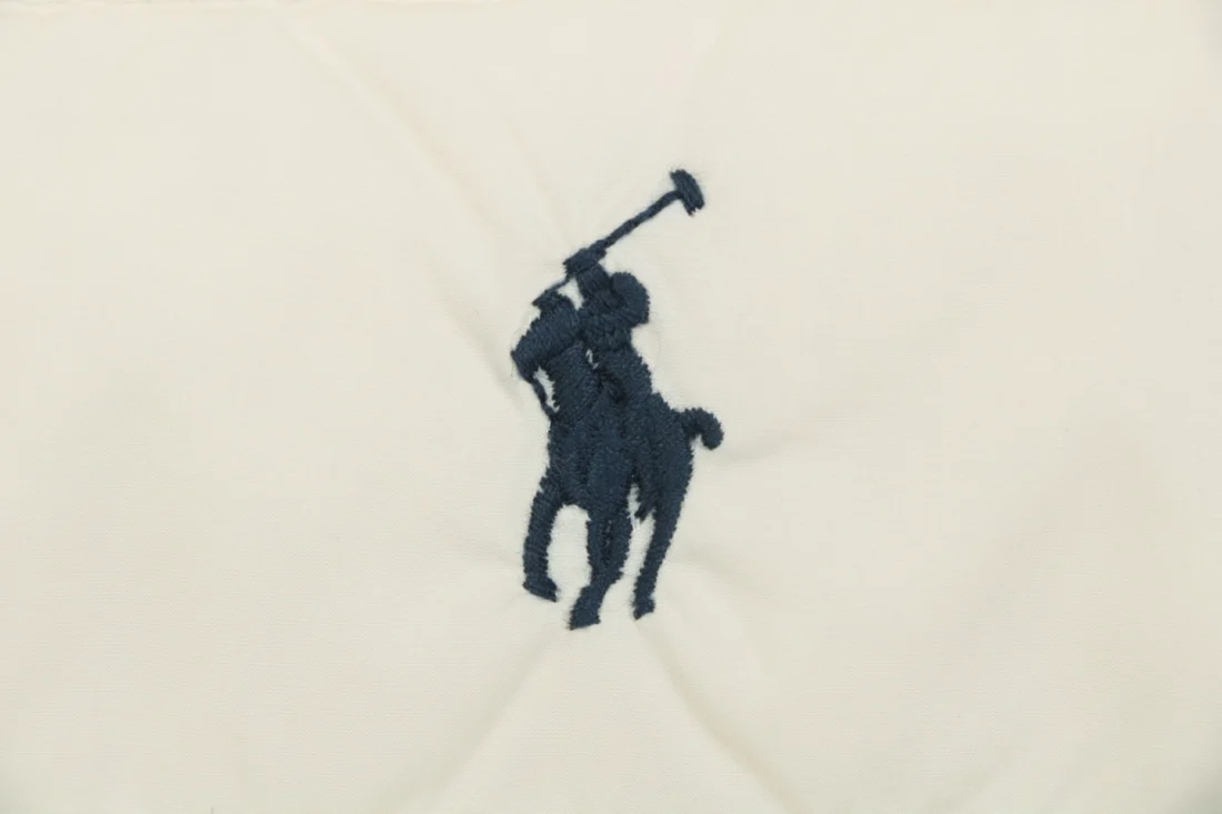 Ralph Lauren Pony Logo Quilted Down Puffer Vest Beige Brand