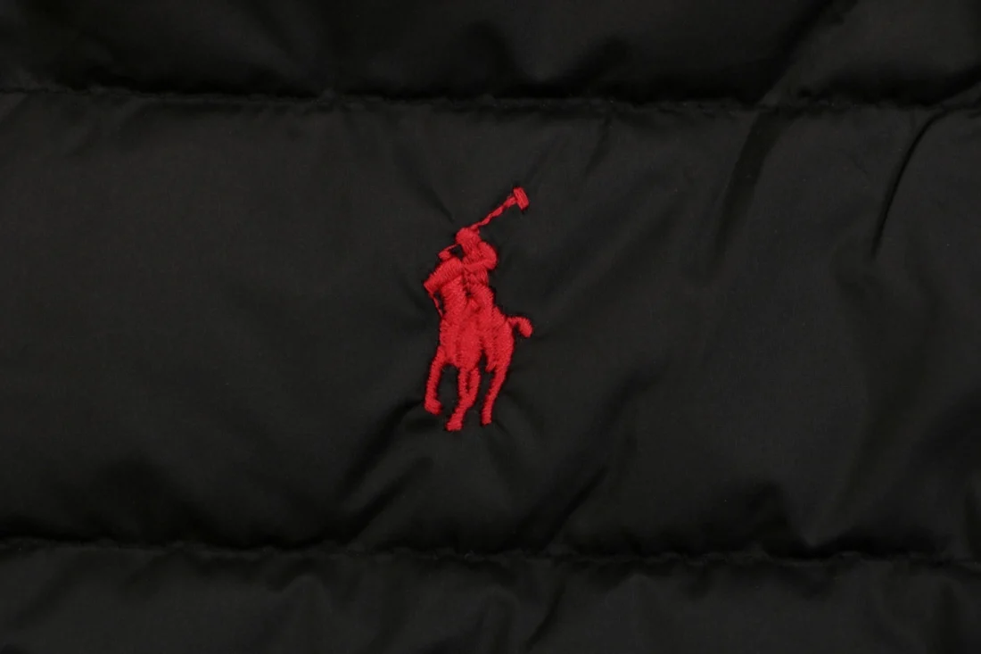 Ralph Lauren Pony Logo Quilted Down Puffer Vest Black Brand