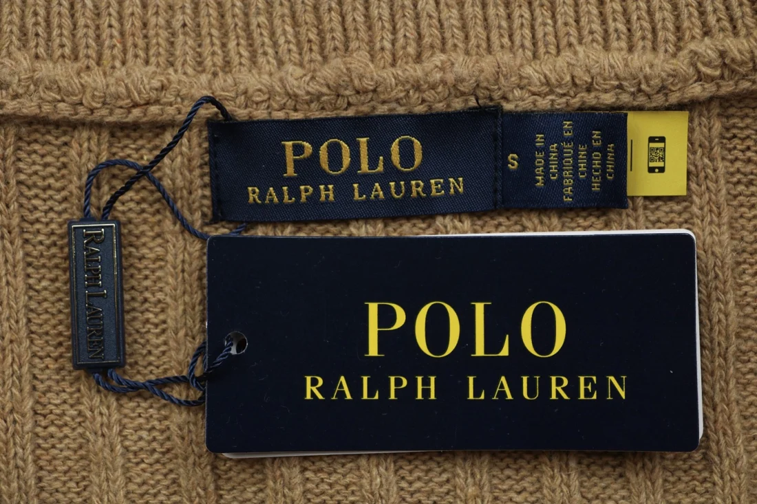 Ralph Lauren Pony Logo Ribbed Half-Zip Turtleneck Sweater Brand label
