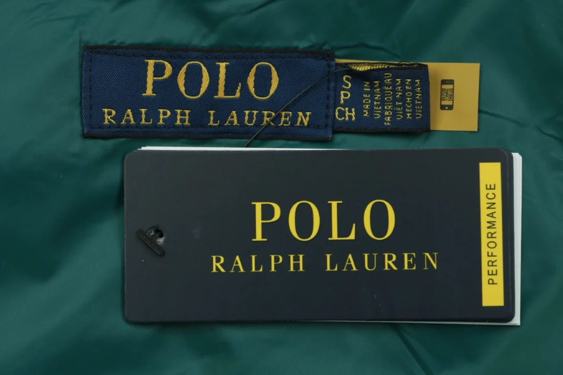 Ralph Lauren Pony Logo Zip Pocket Down Puffer Vest Green Brand label