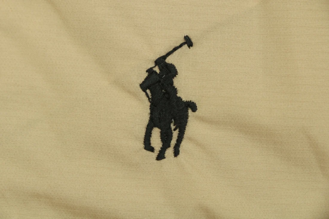 Ralph Lauren Pony Logo Zip Pocket Down Puffer Vest Khaki Brand