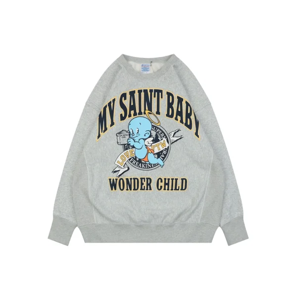 Saint Michael Baby Michael Wonder Child Graphic Crewneck Sweatshirt Front view