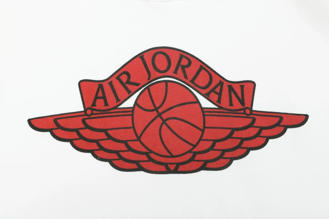 Saint Michael x Air Jordan Wings Graphic Boxy Fit Pullover Hoodie White Front Print
