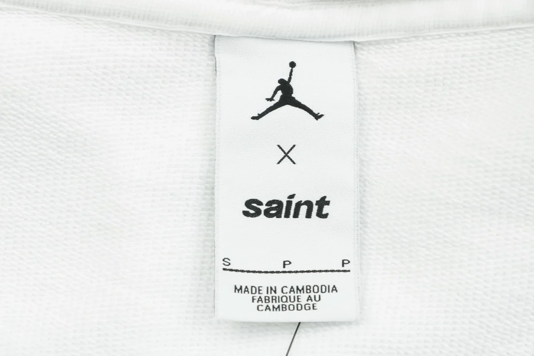 Saint Michael x Air Jordan Wings Graphic Boxy Fit Pullover Hoodie White Brand label