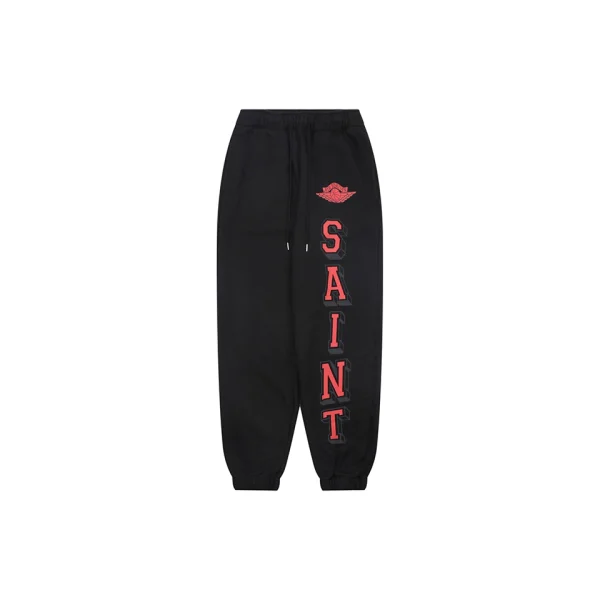 Saint Michael x Air Jordan Wings Logo Graphic Sweatpants Black Front view