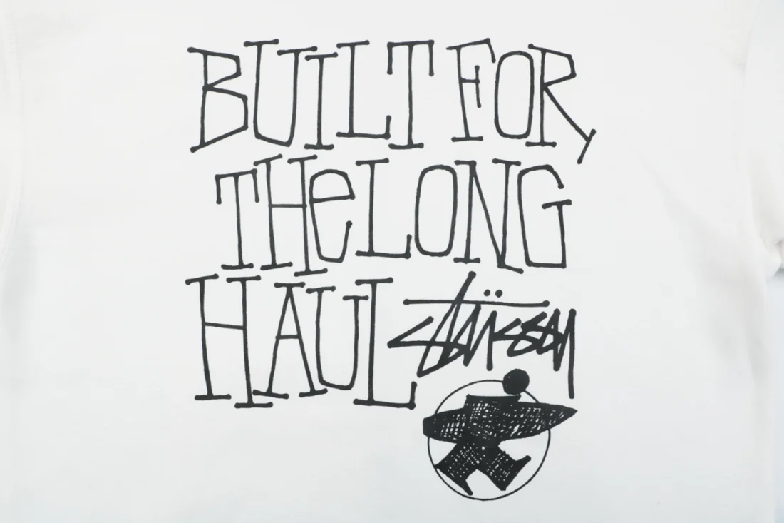 Stussy Built for the Long Haul Graphic Zip-Up Hoodie White Back Print