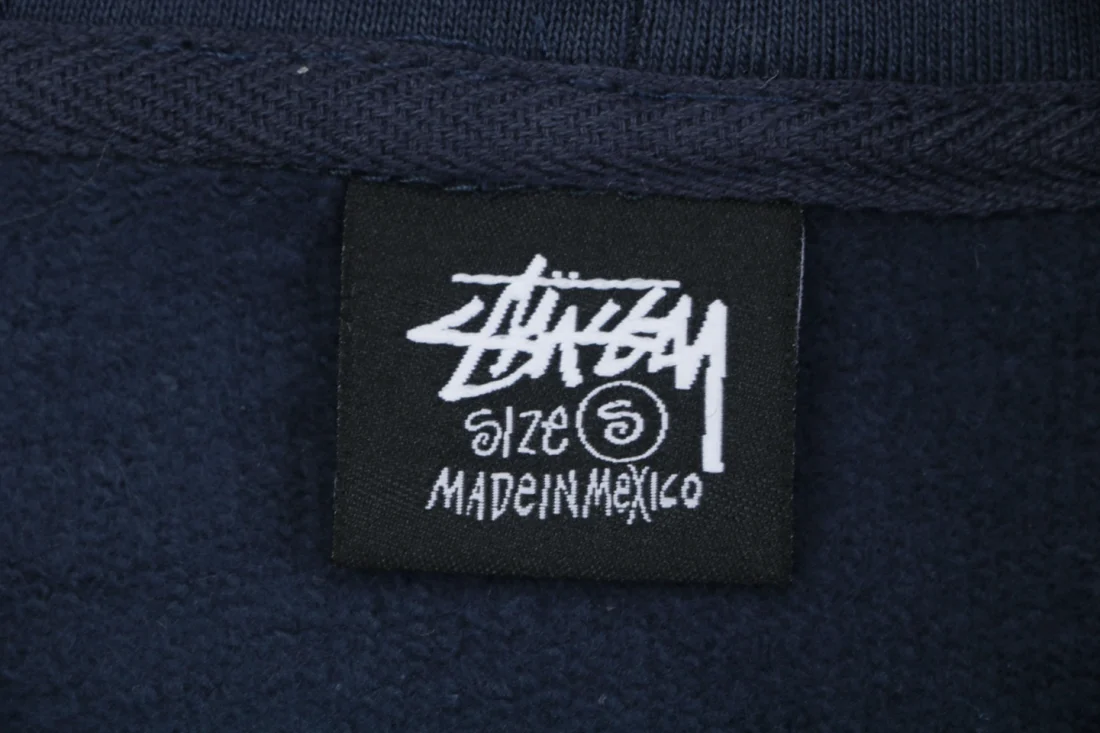 Stussy Built for the Long Haul Graphic Zip-Up Hoodie Navy Brand label