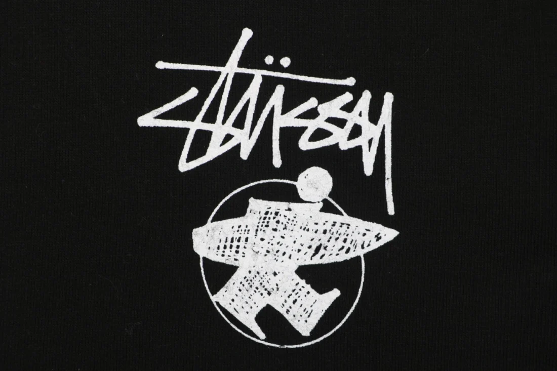 Stussy Built for the Long Haul Graphic Zip-Up Hoodie Black Front Print