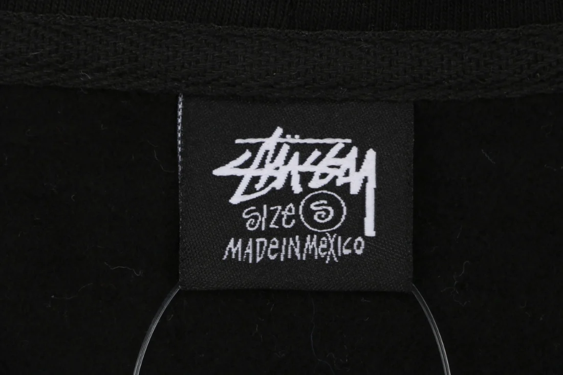 Stussy Built for the Long Haul Graphic Zip-Up Hoodie Black Brand label