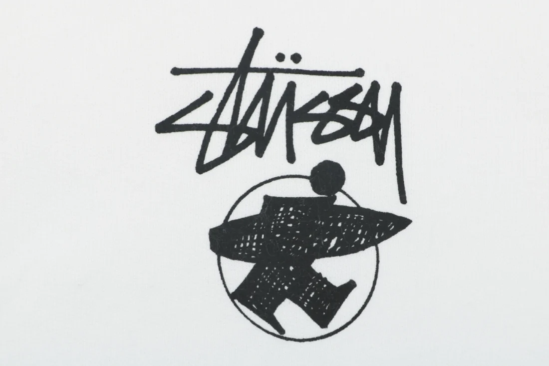 Stussy Built for the Long Haul Graphic Zip-Up Hoodie White Front Print