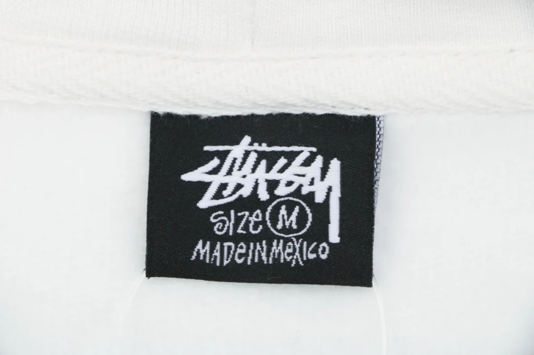 Stussy Built for the Long Haul Graphic Zip-Up Hoodie White Brand label