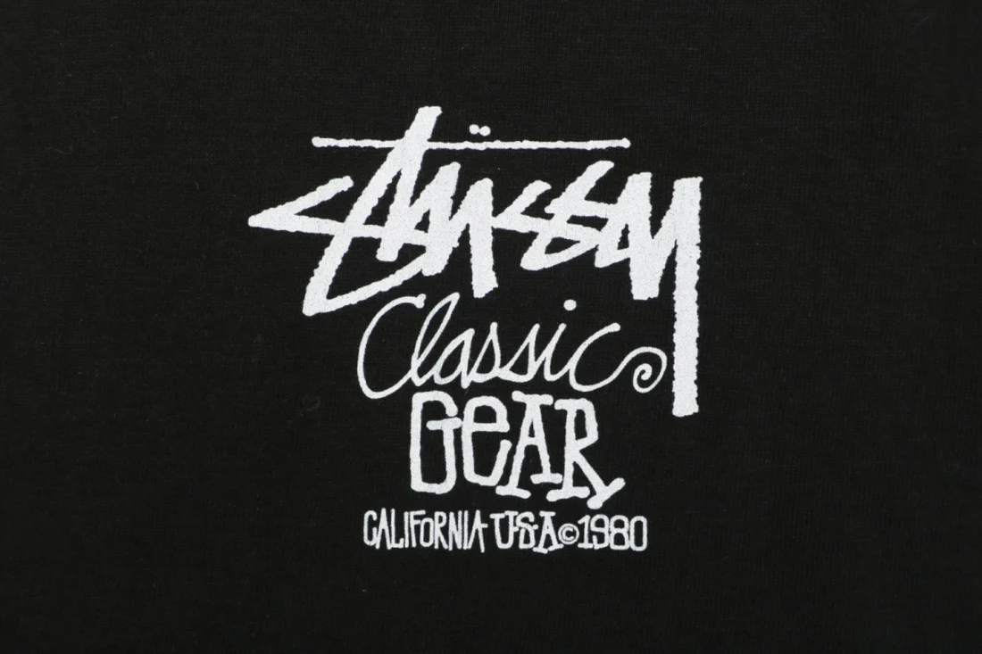 Stussy Classic Gear 1980 Graffiti Logo Shirt Black Print