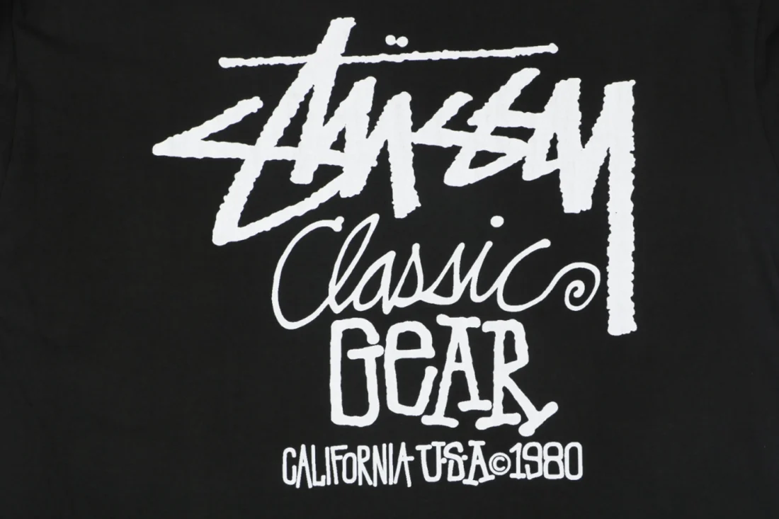 Stussy Classic Gear 1980 Graffiti Logo Shirt Black Print