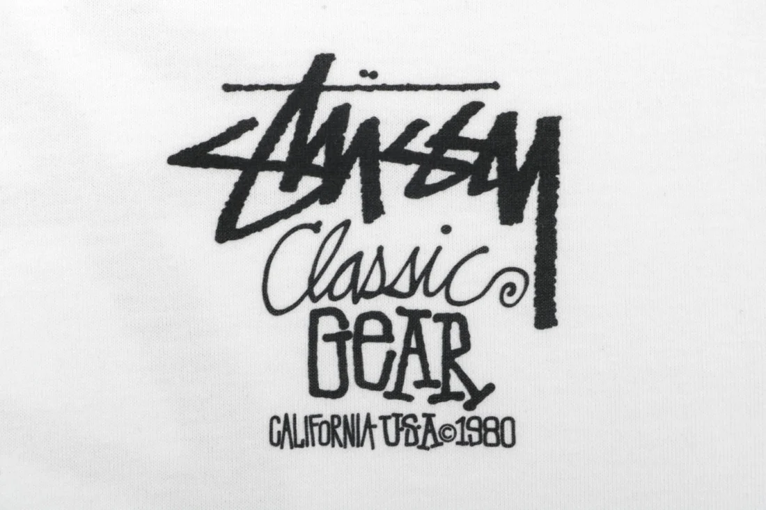 Stussy Classic Gear 1980 Graffiti Logo Shirt White Print