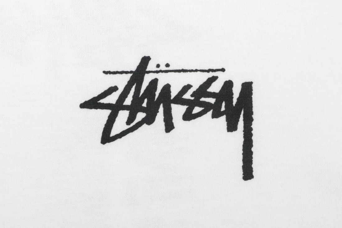 Stussy Dog Portrait Graphic Print Shirt White Front Brand Print