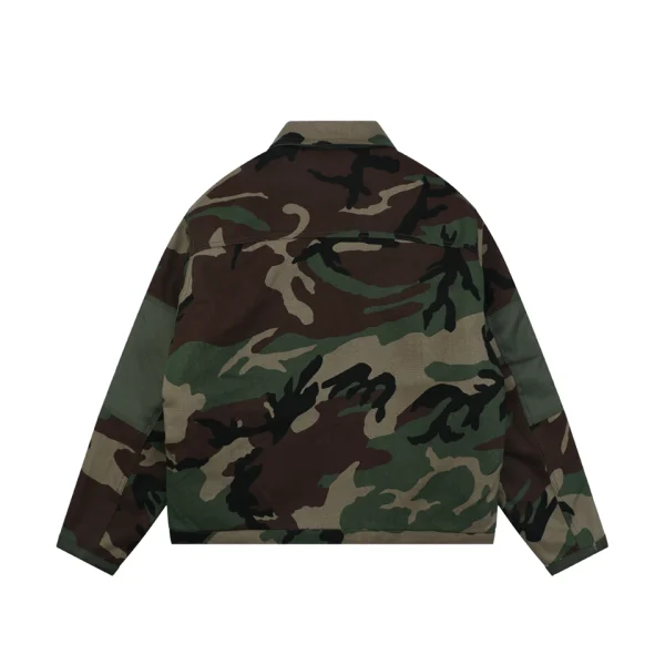 Stussy Four-Pocket Embroidered Workwear Jacket Green Back view
