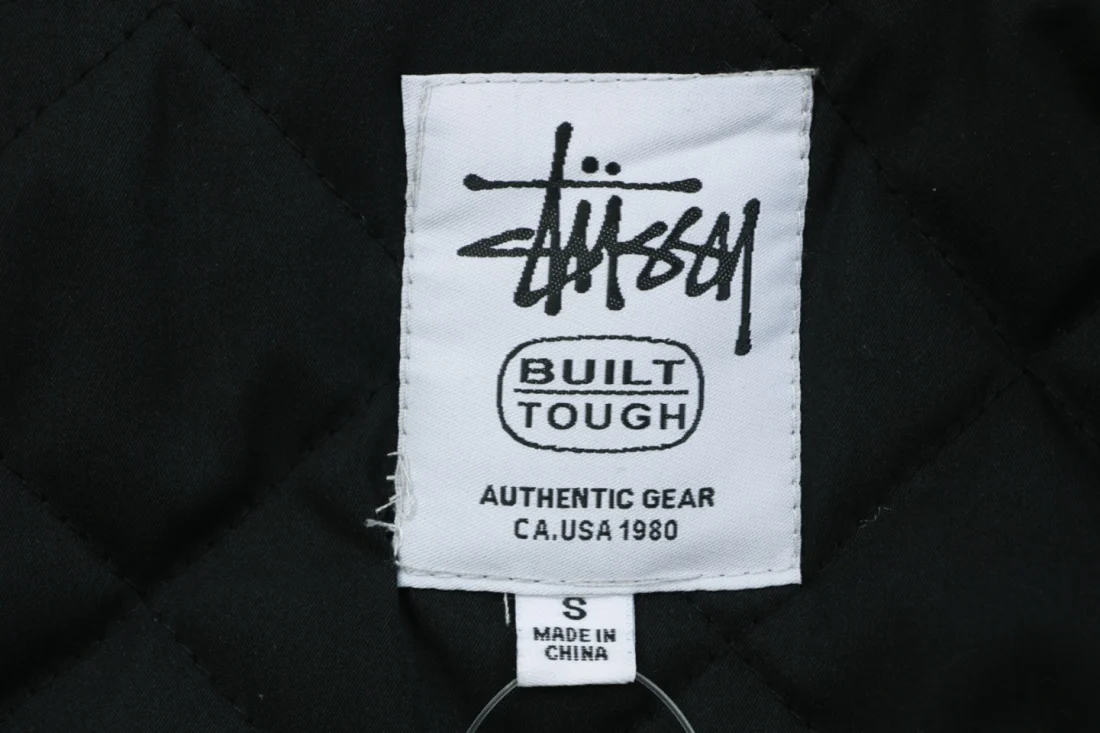 Stussy Four-Pocket Embroidered Workwear Jacket Green Brand label