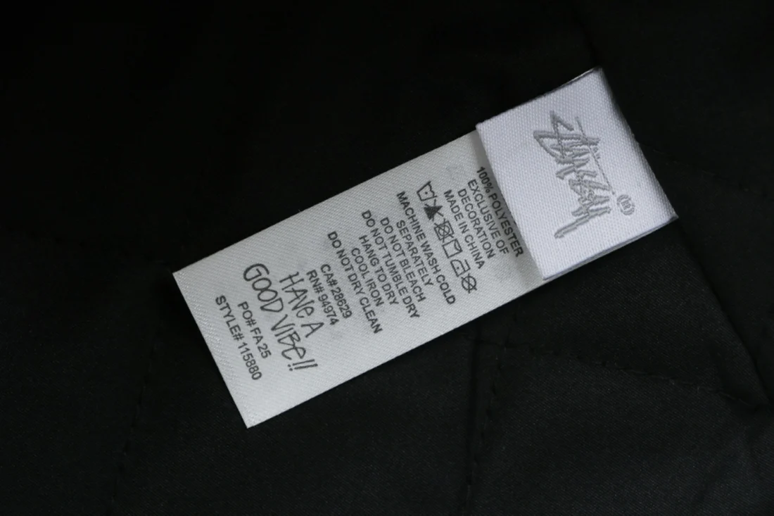 Stussy Four-Pocket Embroidered Workwear Jacket Beige Wash label
