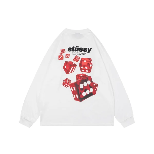 Stussy Red Dice Graphic Print Shirt White Back view