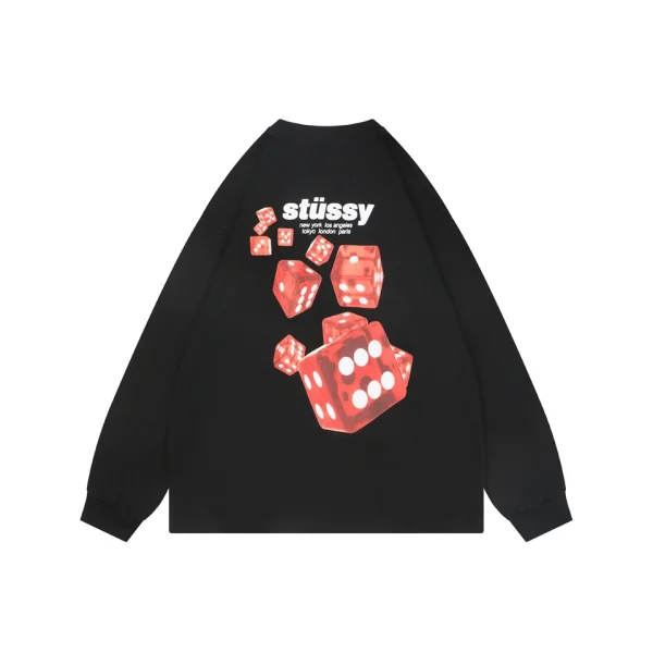 Stussy Red Dice Graphic Print Shirt Black Back view